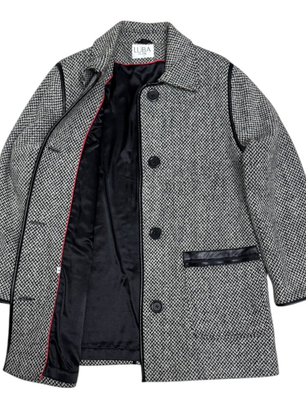 LUBA Wool Blend Vintage Retro Casual Winter Trench Pea Coat Womens 8 Petite